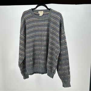 St. John's Bay‎ Men's 2X Blue and Tan Crewneck Sweater Vintage